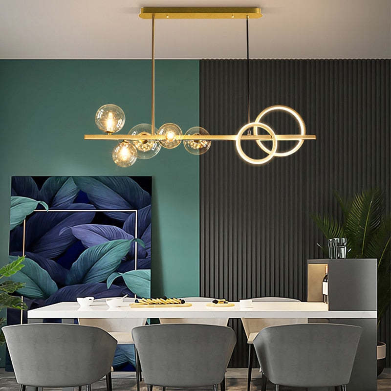Warm Ring Glow Bubble Circle Pendant Light